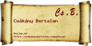 Csákány Bertalan névjegykártya