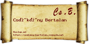Csákány Bertalan névjegykártya