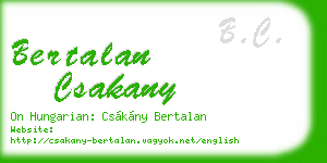 bertalan csakany business card