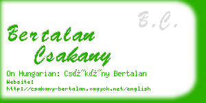 bertalan csakany business card